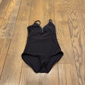 Yumiko leotard black with grey trim xs
